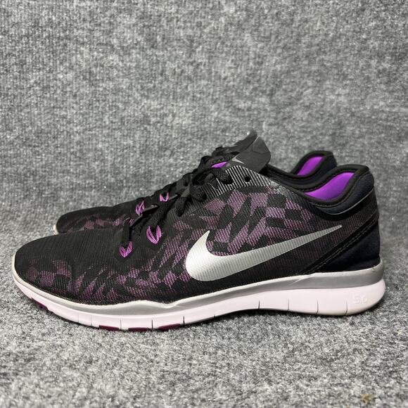 Nike Free 5.0 TR Fit 5 Shoes Womens Size 8.5 Black Purple Training 806277-003 - Picture 3 of 9